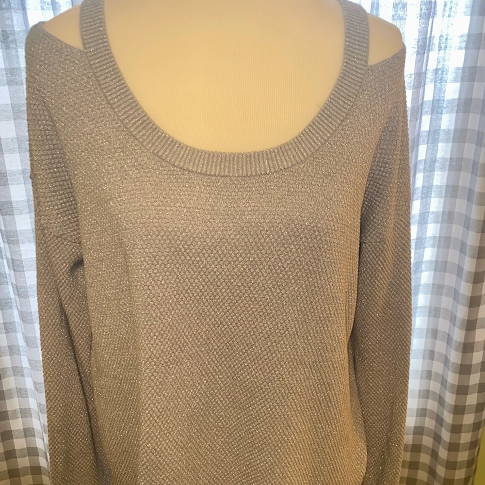 Michael Kors Sparkly Cold Shoulder Top